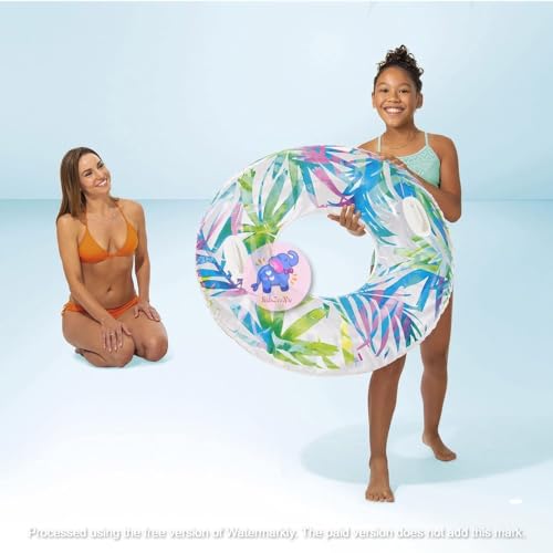 Image of Inflatable Swimming Tube for Adults & Kids |Water Floatation Pool Ring for Beach,Lake| Outdoor Swim Safety Floater for Summer Fun|Lightweight Round Float with Handle- Pack of 1