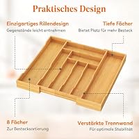 Lifewit ausziehbarer Besteckkasten für Schubladen aus Holz, Tiefe 43 cm – Ansicht 7