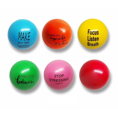 Ausla Bolas Anti-Estrés, Citas Motivacionales, Juguetes Fidget para Aliviar el Estrés y Ejercitar Las Manos, Ideales para Niños y Adultos en el Hogar o la Oficina (6PCS)