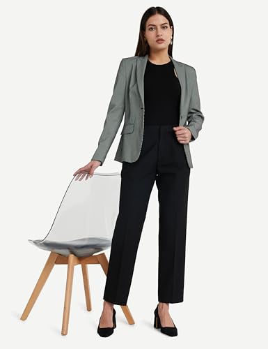 Image of Amazon Brand - Symbol Women's Tapered Fit Formal Trouser (Mid Rise | Ankle Length |Formal Pants | Office Wear) (Available in Plus Sizes)