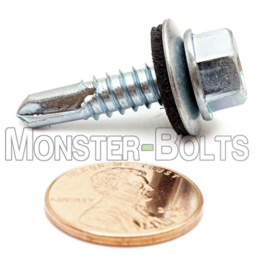 #14 x 1" Tornillo Autorroscante Hexagonal con Arandela EPDM miniatura 3