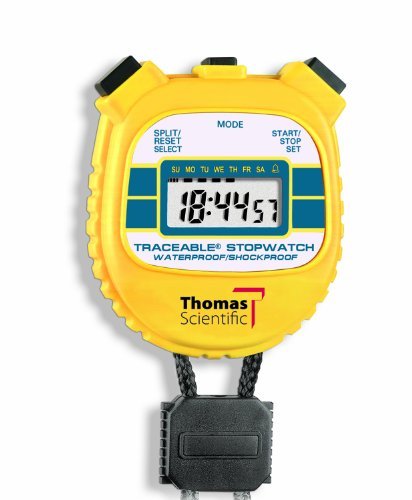 Thomas 1042 Traceable ABS Plastic Shockproof and Water-Resistant to Three Atmospheres Stopwatch with LCD Display, 0.01 percent Accuracy, 2-3/8