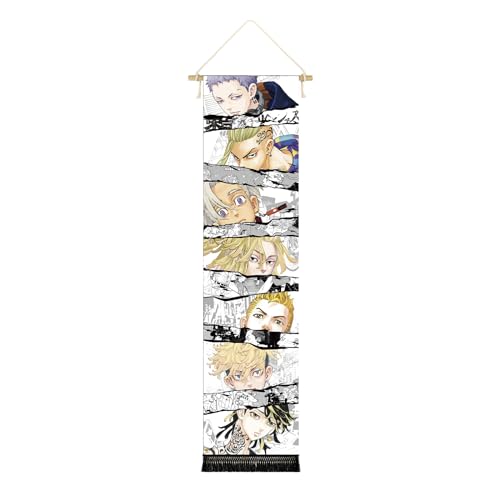 CosplayStudio Tokyo Revengers - Cuadro enrollable de tela | Kakemono 130 x 33 cm | Póster Tokyo Manji | Incluye ganchos