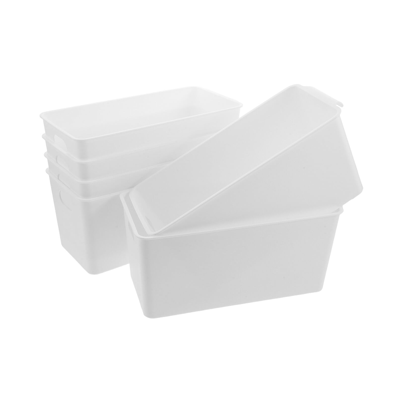Boîte de rangement plastique blanche anti-désordre pour libérer l'espace de votre cabinet