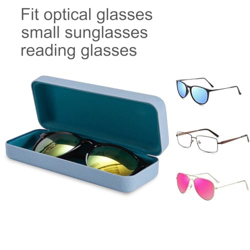 Image of TRIUMPH VISION Sunglasses Case Hard Shell Glasses Case Eyewear Eyeglasses | Sunglass Eyeglass Hard Case for Women and Men Metal PU Leather Lined Storage with Microfiber Cleaning Cloth Protection
