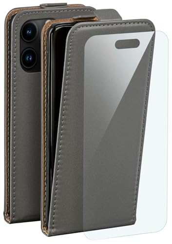 Film protection iPhone 16 Pro moex et étui clapet gris antichoc 360