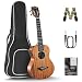 26 inch Caramel CT402 All Solid Mahogany Tenor Ukulele with Truss Rod Electric Uke Beginner Guitar ukalalee Starter Pack Bundle Gig bag Strap Aquila Strings Ukelele Set
