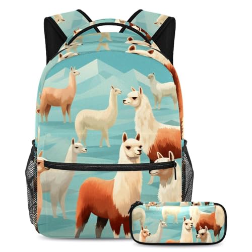 Cartables de grande capacité lot de 2 avec trousse pour les cours et les voyages des ados