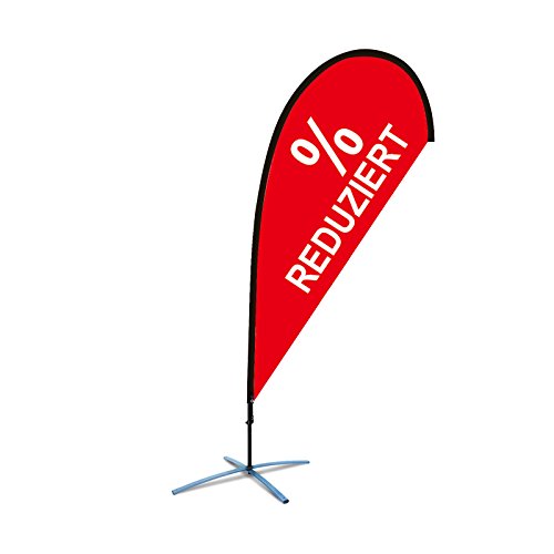 Beachflag Motiv 'REDUZIERT' Werbung SSV Fahne Flagge mit Bodenhaltung