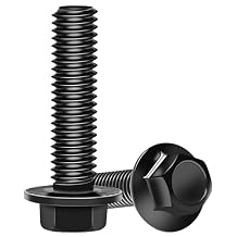 10Sets M8-1.25 x 30mm Flanged Hex Head Bolts, External Flange Hex Screws, Grade 10.9 Steel Black Zinc M8 Bolts with Nuts and Washers, Full Threaded for Pump, Fix Car, DIY Project