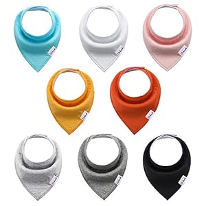 Driehoeksdoek voor baby’s, spuugdoek, katoen, absorberend, zacht, halsdoeken voor baby’s, jongens en meisjes, eenkleurig…