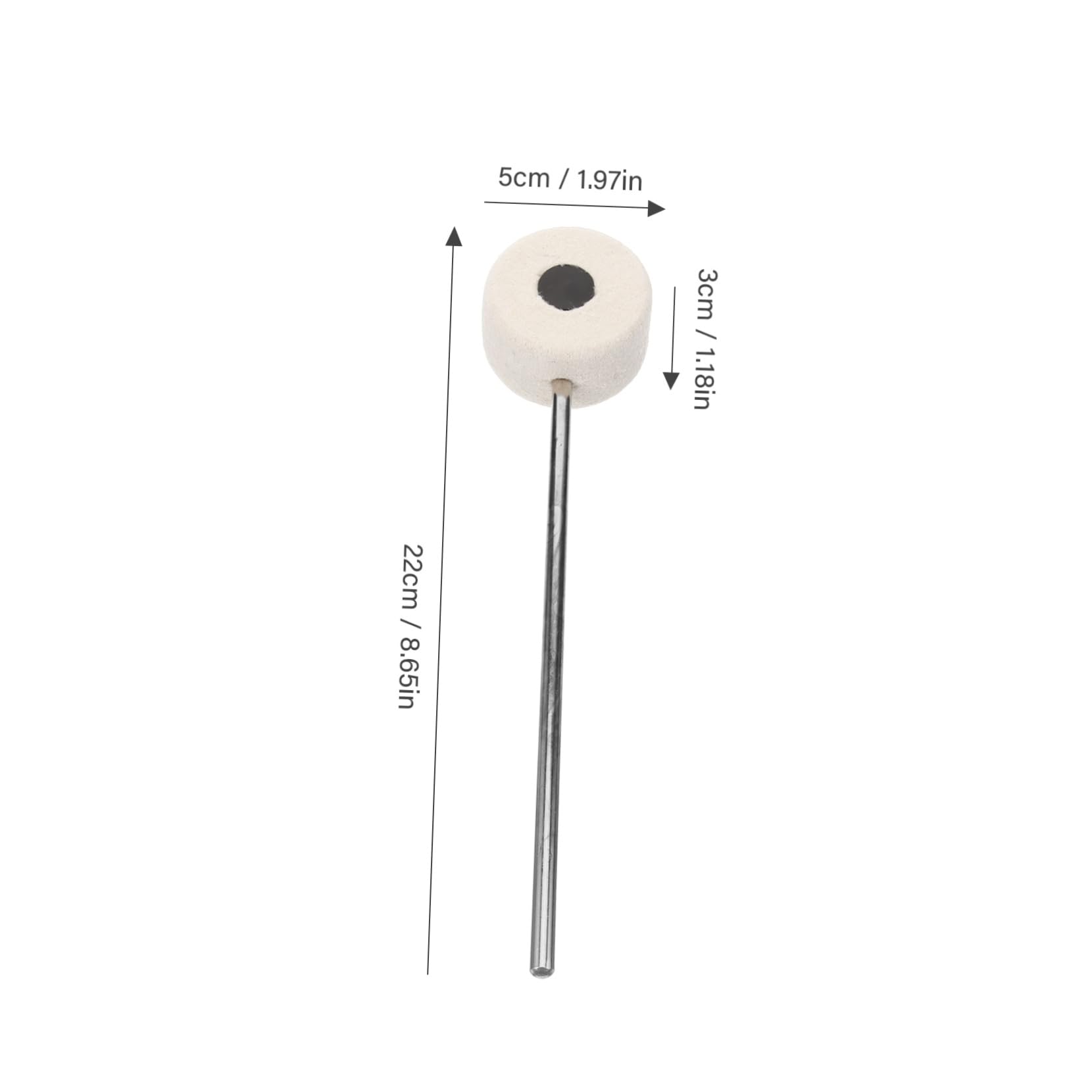 ifundom Kick Drum Pedal Felt Silver Drum Mallet Hammer for Bass Drum Accessory Replacement