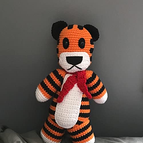 Handmade Crochet Tiger Plush Toy - 14 Inch Cuddly Stuffed Animal Perfect For Toddler Gifts