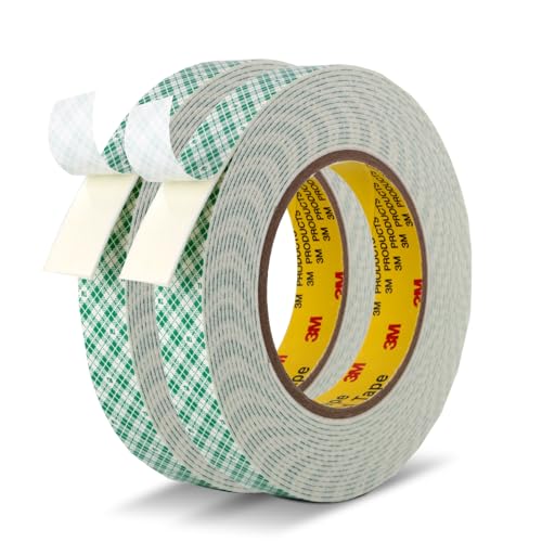 Image of Double Sided Tape Off White Foam Tape 3 /4 inch x 18Ft Made of 3M 4032 High Shear Adhesive Mounting Tape High Temperature Resistance for Interior Exterior Applications and Home Office Deco (Pack of 2)