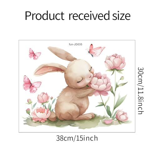 Vinilo decorativo infantil conejo acuarela pastel miniatura 2