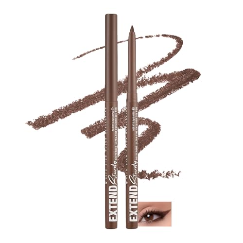 Waterproof Eyeliner Pencil - Smudge Proof Eye Liner with Retractable Fine Tip Precision & Smooth Creamy Pigmented Formula, Long Lasting Winged Liner for Waterline Daily Makeup(Mocha Brown)