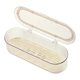 Qaonsciug Vitrina de joyería de poliestireno con compartimentos visibles, almacenamiento gratuito para accesorios artesanales, planificador transparente