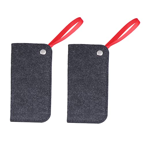 PartyKindom 2pcs Felt Glasses Bag Loop Fashion Sunglasses Pouch Hard Shell Case for Eyewear Organizer for Sunglasses Phone Bag
