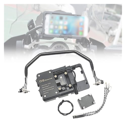 Navigationshalterung Für BMW R1250GS R1250 GS R 1250 GS GSA Für Adventure ADV 2019 2020 Handy GPS Navigation Lenkerhalter Halterung 12MM Motorrad Navigation(Full Set Ab)