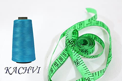 Image of Ace International Exports 3000M Overlock Polyester Sewing Thread Set Box Yarn Spools Cone Aqua (Pack of 5)