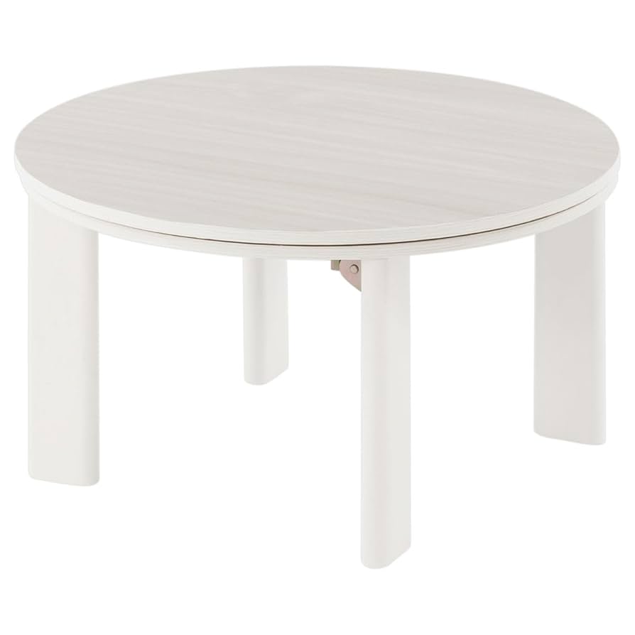 【5/28〆】こたつテーブル 円形 70cm 折りたたみ式 ナチュラル×ホワイト 5/28〆】こたつテーブル 円形 70cm 折りたたみ式 ナチュラル