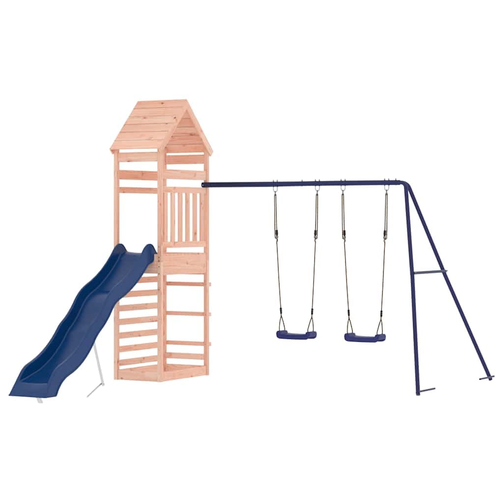 vidaXL Spielturm, Klettergerüst mit Kletterwand Rutsche Schaukel, Kinder Kletterturm mit Sandkasten, Spiel-Zubehör für Garten, Spielgeräte Spielplatz, Massivholz Douglasie