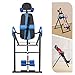 LOHISHILO Foldable Inversion Table with Gravity Hang Heavy Duty for Back Pain & Fitness, for Back Pain, Muscle Tension, Spasm, Herniated Discs, Sciatica, Degenerative Disc Disease (Blue)