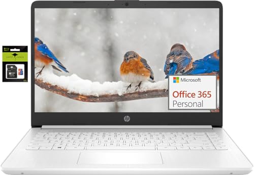 HP(エイチピー) ノートパソコンコンピューター 14インチ ウルトラライト 学生やビジネス用 4コア Intel Celeron 8GB RAM 128GBストレージ (64GB eMMC+64GB Ghost Manta SD)、1年間のOffice