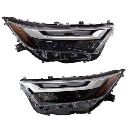 Image of TRQ 2 Piece Headlight Assembly Set LED Driver & Passenger Side Compatible with 2022-2024 Toyota RAV4 Without LED Turn Signal TO2502314 TO2503314