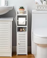 AOJEZOR Toilet Paper Holder Stand: Small Bathroom Storage Cabinet for Small Spaces