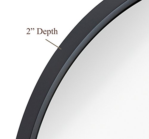 Hamilton Hills 32 Inch Circle Black Framed Wall Mirror | Large Premium Wooden Mirror For Wall | Floating Bathroom Mirrors For Vanity And Living Room | Hanging Round Mirrors For Wall Decor #TOP2