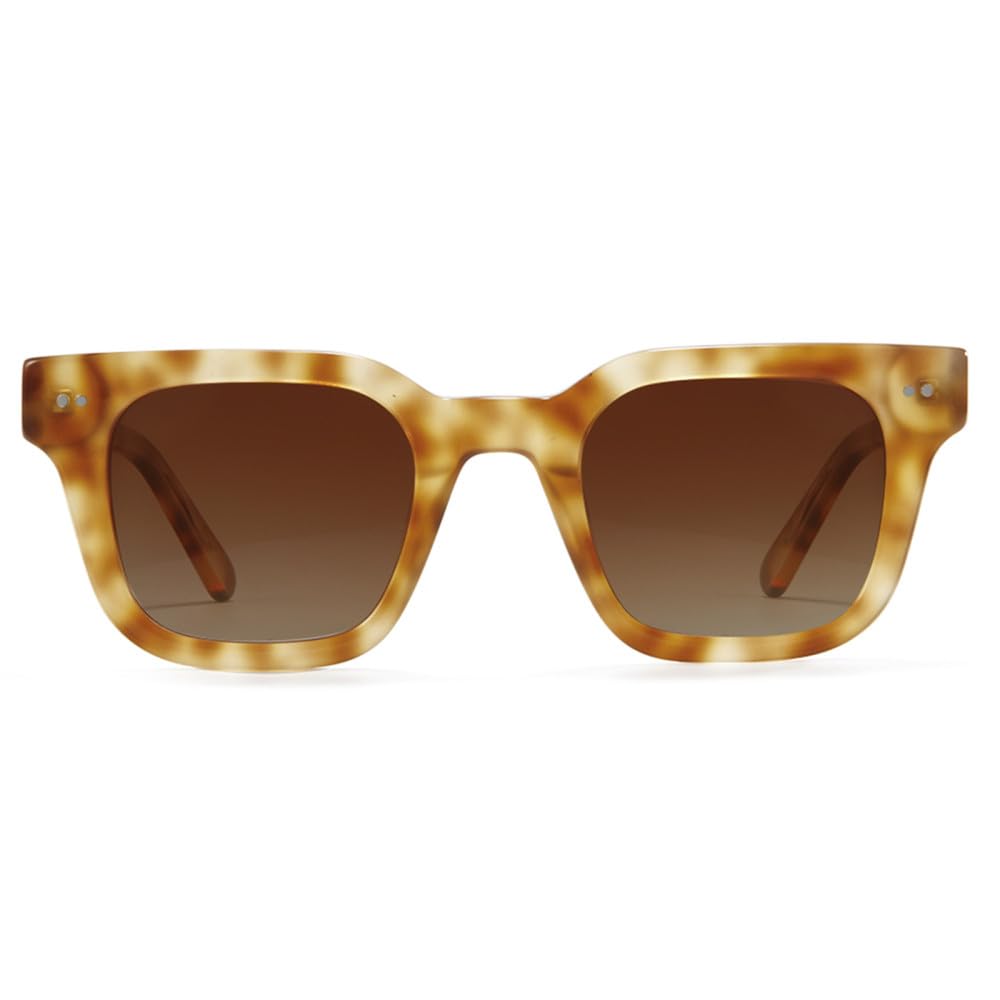 Occhiali da sole grandi in acetato nero per uomo Occhiali da sole con montatura quadrata polarizzata da donna Paralumi piatti con protezione UV400