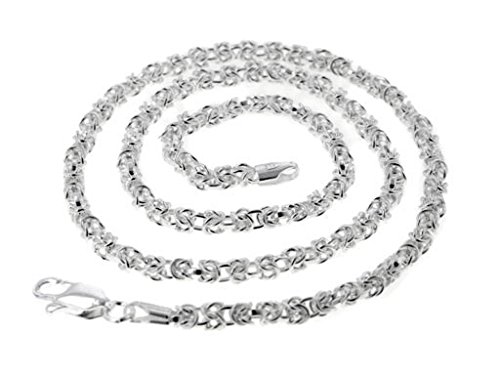 Sterling Silver Inch Byzantine 3mm Chain Necklace(Lengths 16",18",20",24",30")