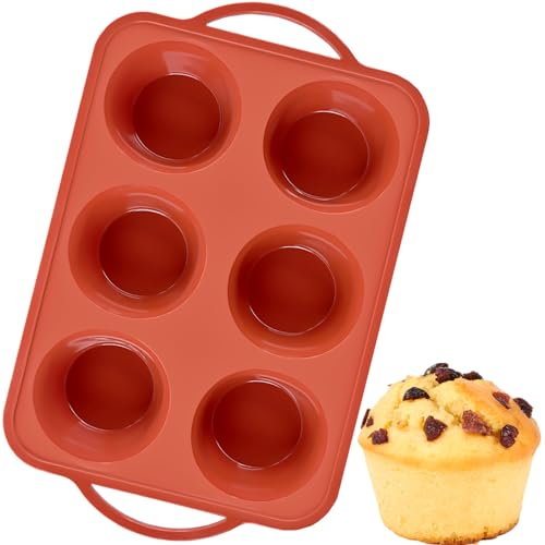 JOERSH Jumbo Muffin Pan with Metal Frame, 6 Cup Large