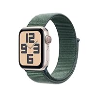 Apple Watch SE (2nd Gen) [GPS + Cellular, 40mm] Starlight Aluminium Case with Lake Green Sport Loop