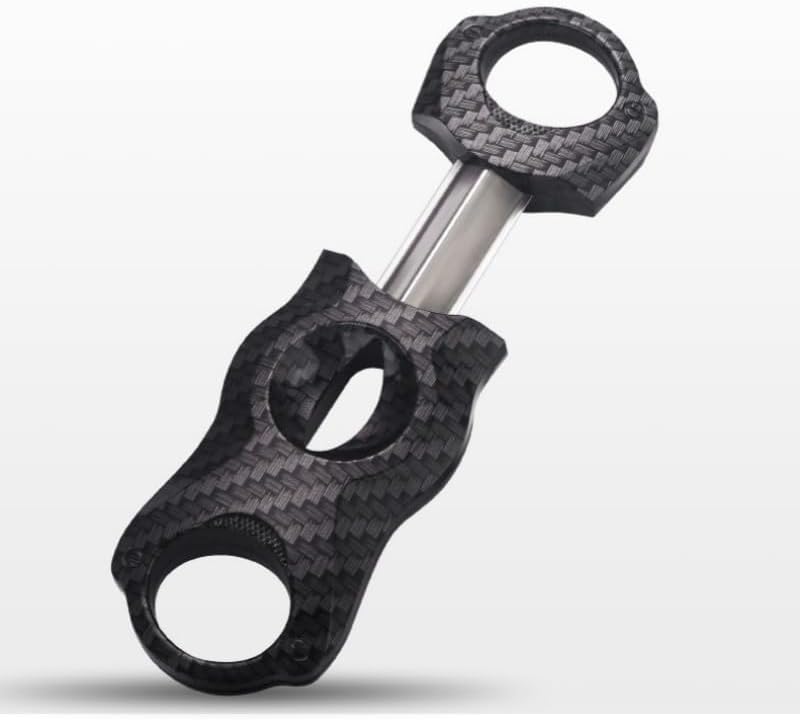 Stainless Steel Cigar Cutter, Precision Oval Double Blade Guillotine, Scuff-Resistant Carbon-Fiber Texture Clipper, Handheld Metal Accessory(B)