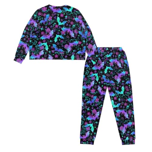 Image of Women's Pajamas Set Soft 2 Piece Loungewear Long Sleeve Pj Set | Matching Sleepwear, Crew Neck Top, Drawstring Jogger Pants with Pockets, Fall Pajama for Home, Sleep, Casual Wear, Plus Size