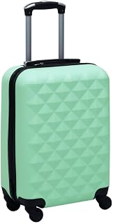 Hardcase Trolley in Mint Green - ABS Plastic Luggage with Security Lock, Internal Ss, and Four 360-Degree Castors