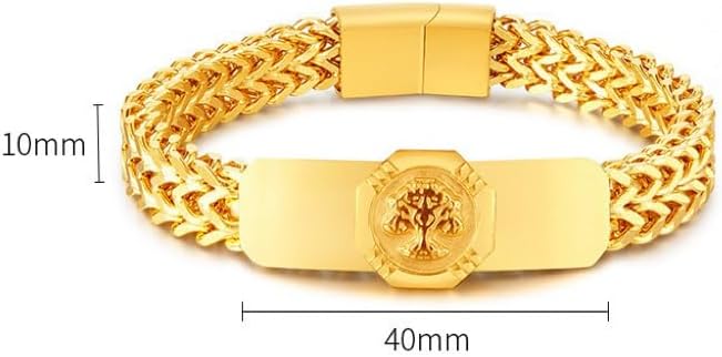 18K gold men's bracelet, fashionable and personalized bracelet Christmas gift, suitable for high-end gifts for fathers and husbands - Image 2