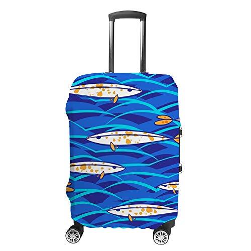 Housse de protection pour valise Ruchen motif vague bleu marine