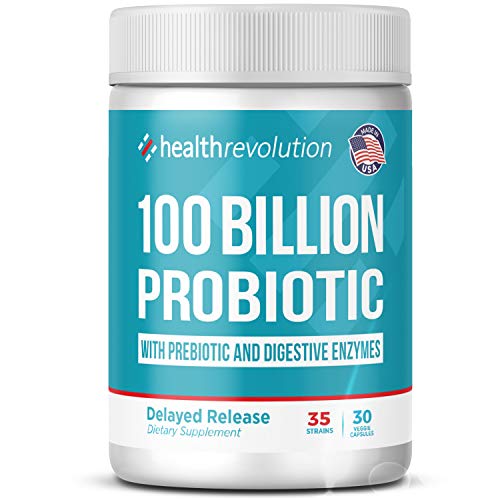Health Revolution Probiotics 100 Billion for Women and Men - Organic Shelf Stable Probiotic for Digestive Health, Vegan - 30 Capsules