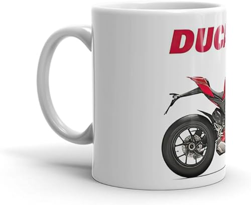 Miniatura 2 de Taza de café de cerámica blanca para fiestas, taza Panigale V4, lavavajillas, 15 11 onzas, color rojo, vacaciones, cumpleaños, té, hogar, boda,