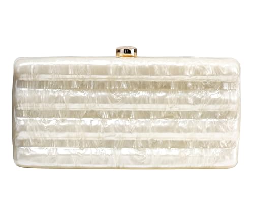 NUSTTAL Pochette en acrylique marbré pour femme - Pour mariage, cocktail, fête, bal de fin...