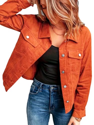 Women's Classic Solid Color Slim Fit Denim Jacket Long Vintage Denim Jacket With Pockets