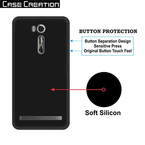 Image of Case Creation Compatible with Asus ZB552KL Zenfone Go (5.5 inch) Back case,Zenfone Go 5.5 (ZB552KL) Slim Flexible Smart Look case with 360 Camera All Angle Protection (Pure Black)