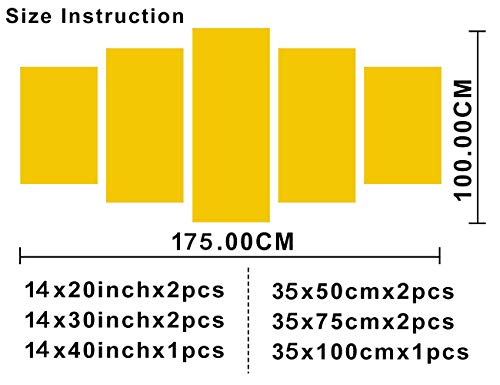 Amemny Christian Crosses 5 Piece Canvas Wall Art Decor Jesus Crucified Pictures Religion Navy Blue Paintings Modern Artwork Living Room Decor Framed Stretched Ready To Hang #TOP5