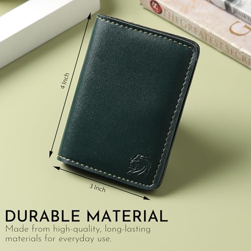Image of VEMILIO Vegan Leather Card Holder Wallet for Men & Women | Slim Bi-Fold Design | RFID Protected | Button Closure | 3-4 Card Slots | Durable & Travel-Friendly (Black)