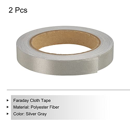 Image of MECCANIXITY Faraday Cloth Tape 0.71 inch W x 65.62 Feet Conductive Cloth Fabric Adhesive Tape Roll for Laptop Cable EMI Shielding 2 Pcs