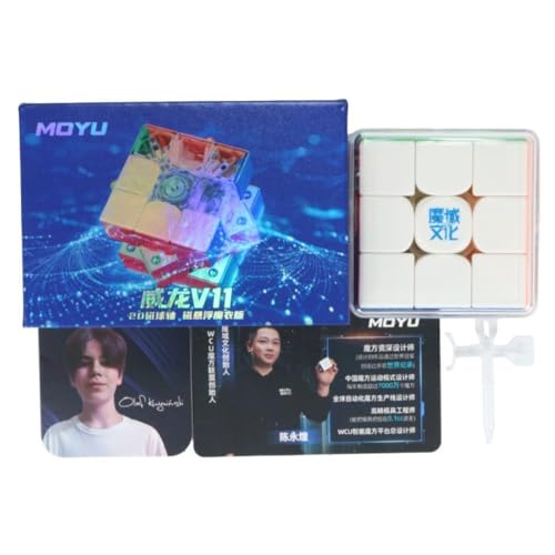 Image of MoYu WeiLong V11 3x3 Magnetic Speed Cube | MagLev, 20-Magnet Ball-Core & UV Coated Finish | World Record Design, 64 Customization & Dual Adjustment System Puzzle
