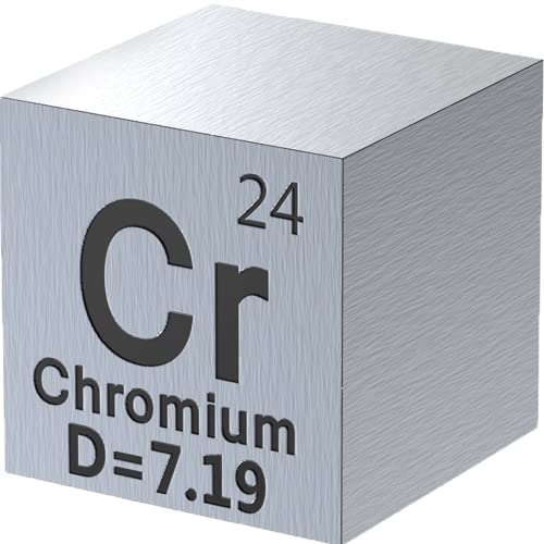 Image of Chromium Cube - Metal Element Cubes - Laser Engraved Density Cube Set for a Periodic Table of Elements Collection - (Chromium, 1 inch)